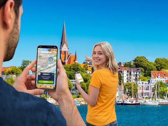 Caça ao tesouro digital auto-guiada em Flensburg