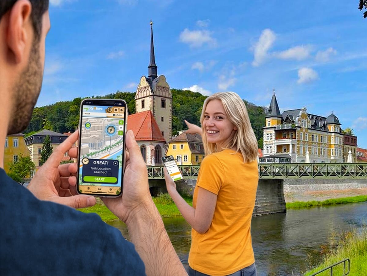 Caccia al tesoro digitale autoguidata a Gera