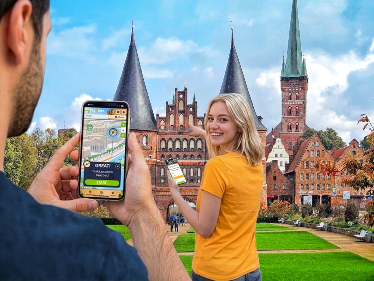 Caça ao tesouro digital auto-guiada em Lübeck