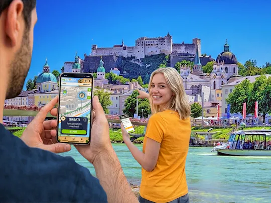 Caça ao tesouro digital auto-guiada em Salzburgo