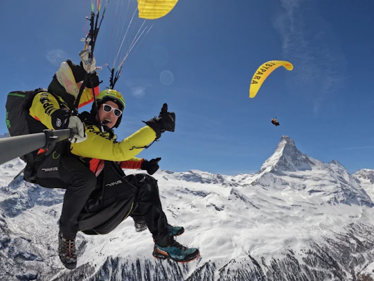 Zermatt tandem paragliding experience with Matterhorn views