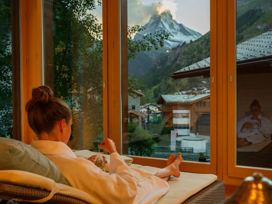 Alpine spa experience with Matterhorn views