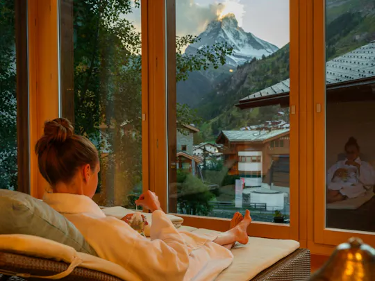 Alpine spa experience with Matterhorn views