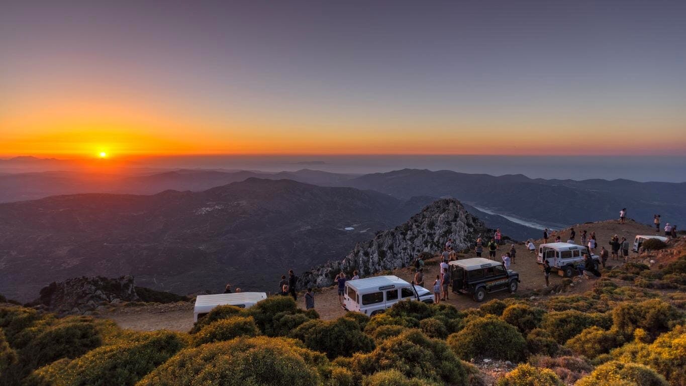 Berge von Kreta 4x4 Sonnenuntergangssafari mit Abendessen