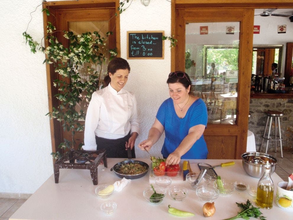 Skiathos dog shelter visit, hill walk and Greek cooking tour