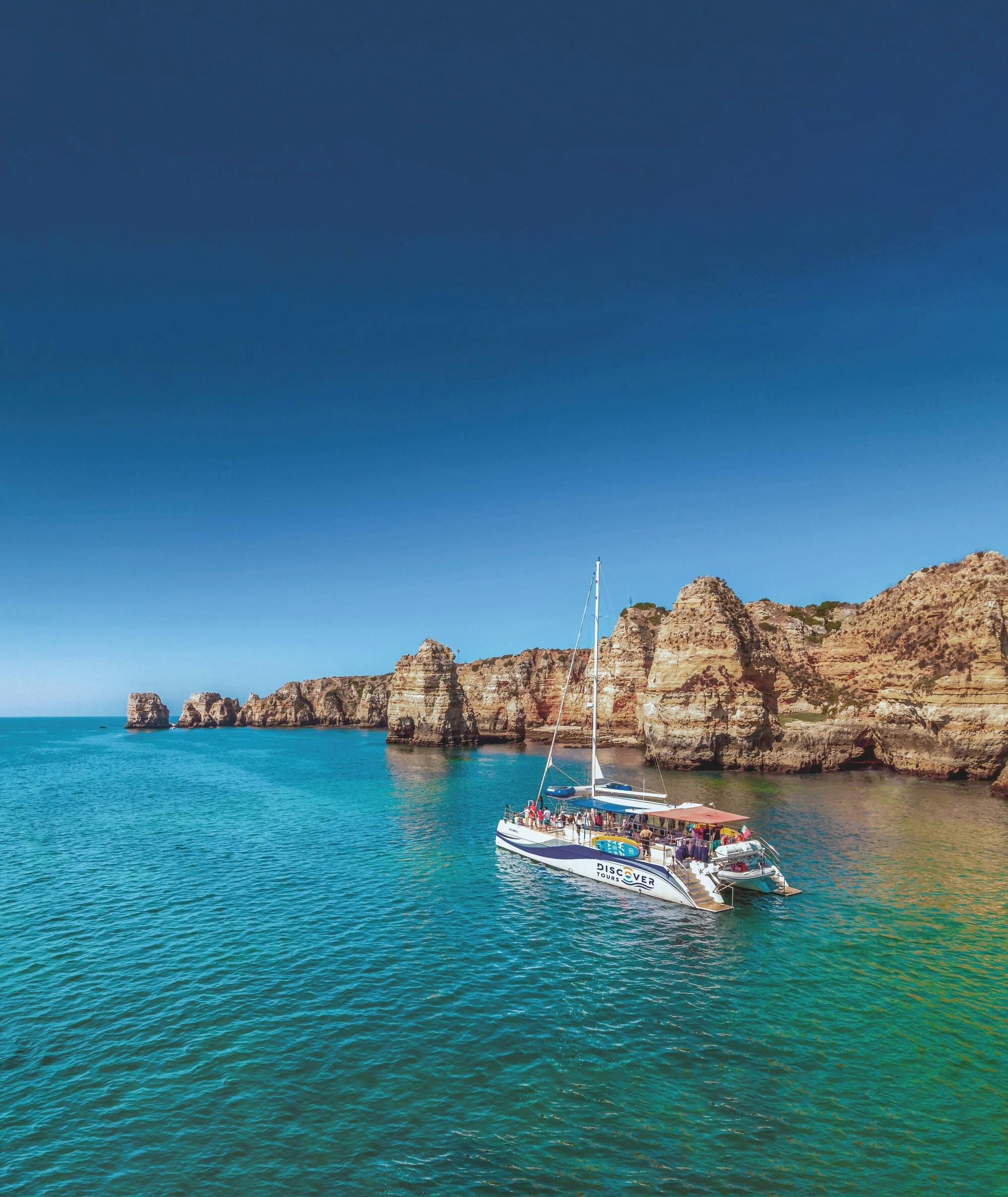 Benagil Cave catamaran cruise ticket with brunch from Vilamoura