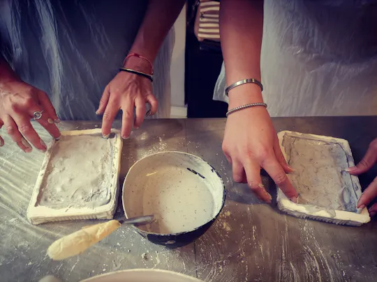 Plaster casting workshop in Krestena