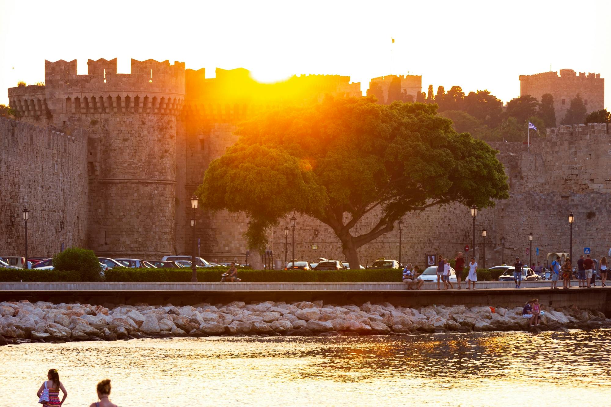 Rhodes Town by night transfer