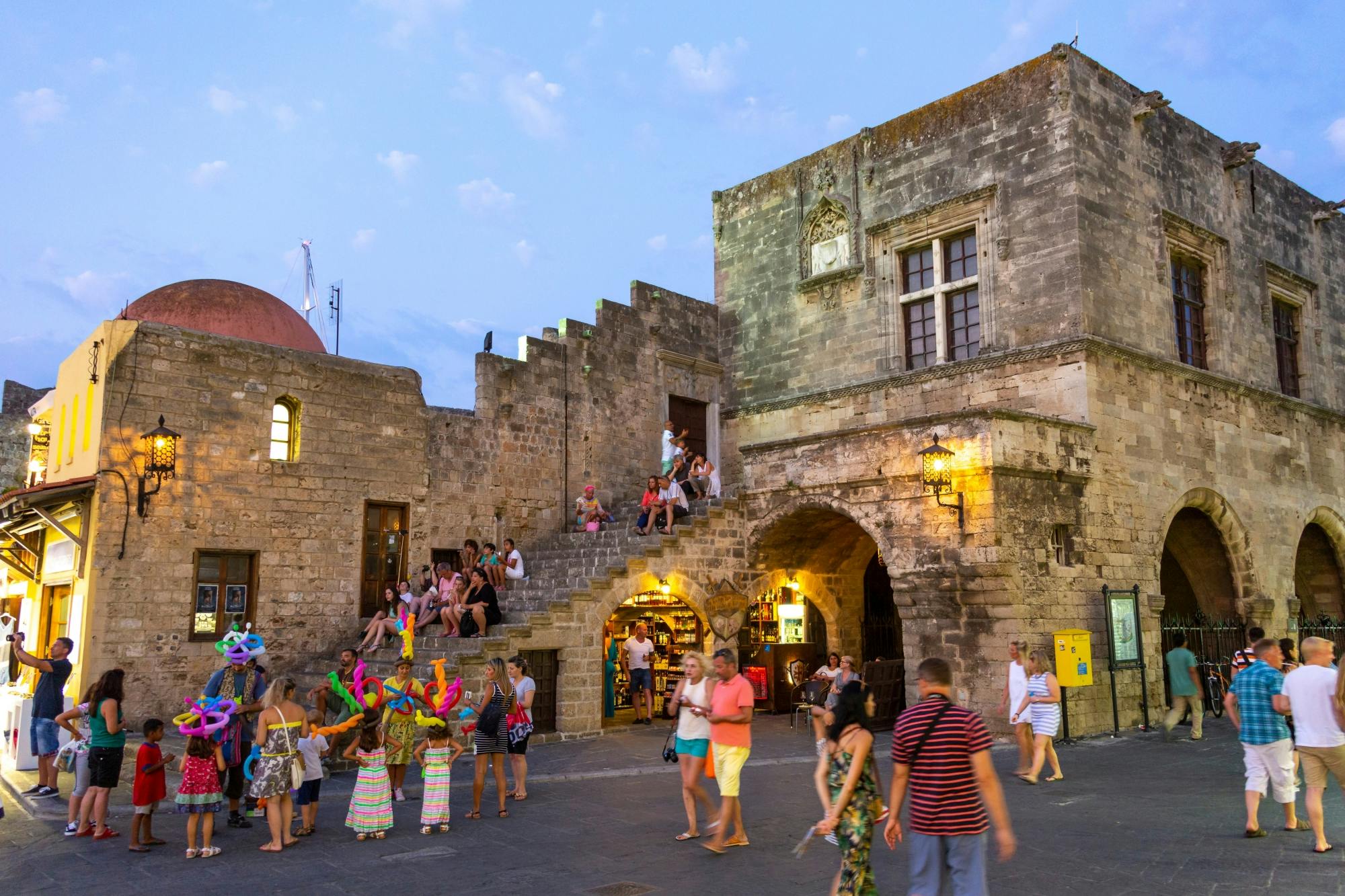 Rhodes Town by night transfer