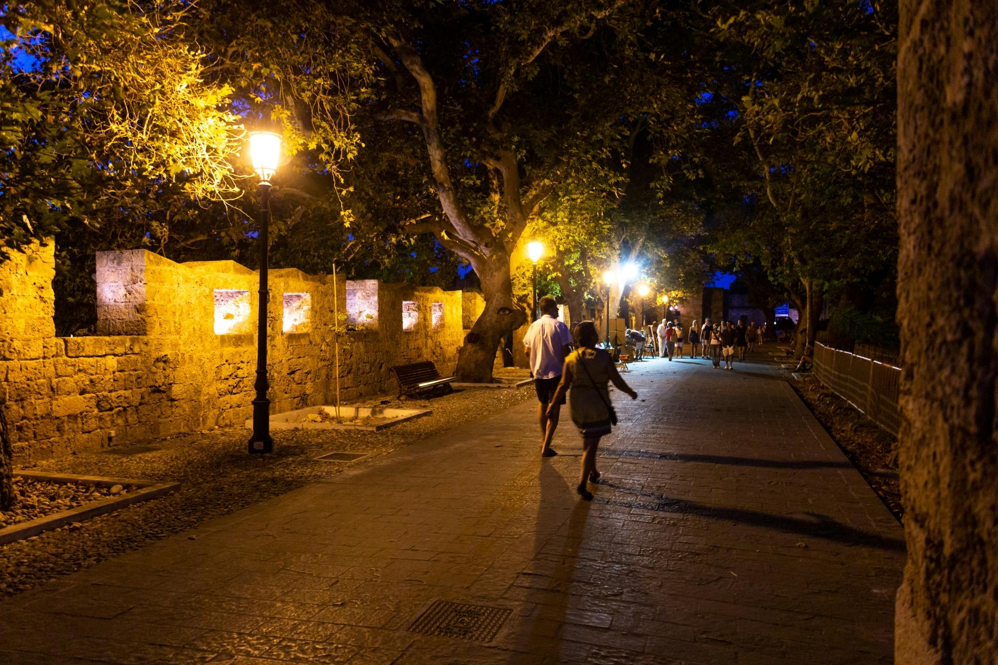 Rhodes Town by night transfer