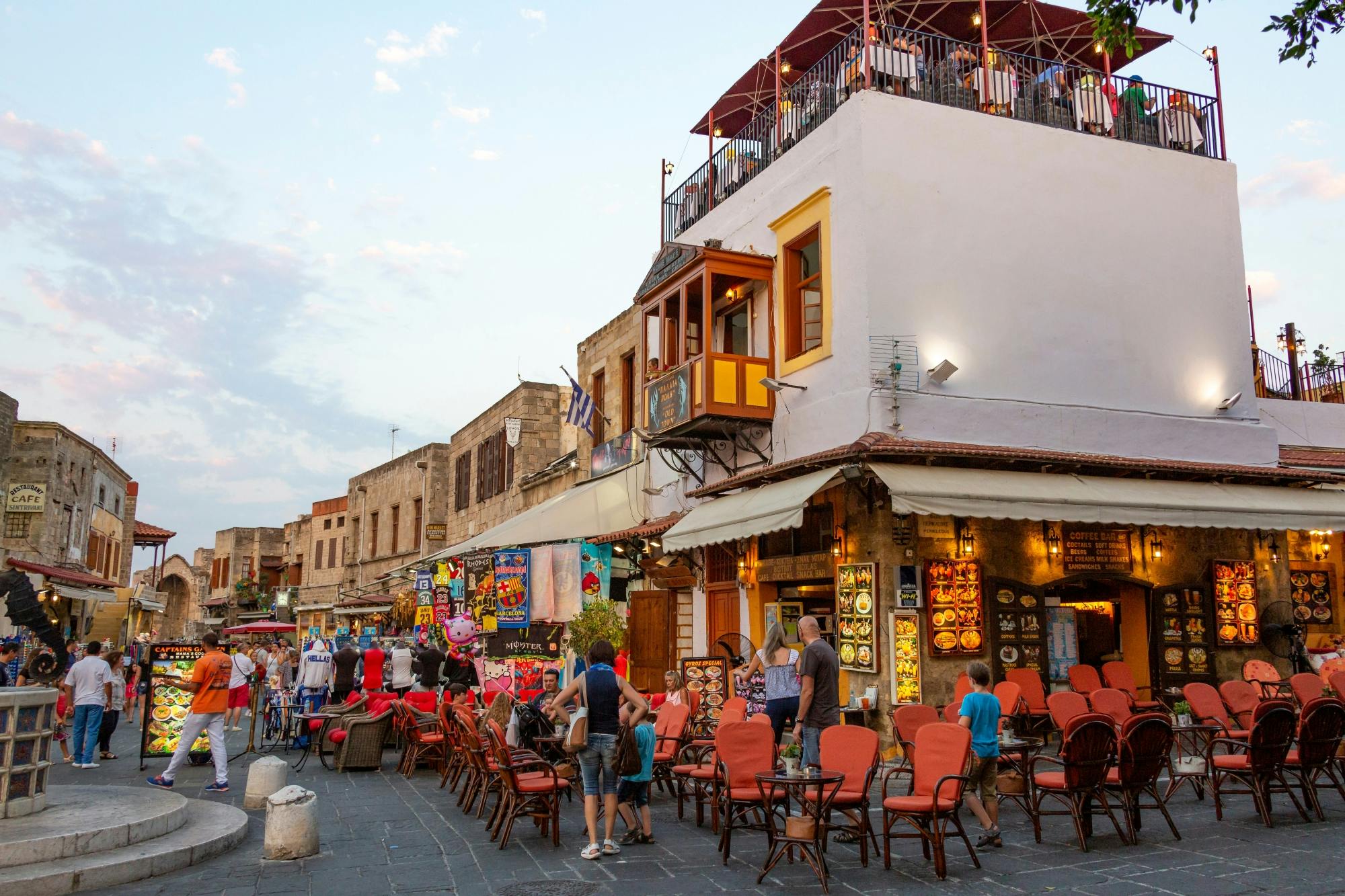 Rhodes Town by night transfer