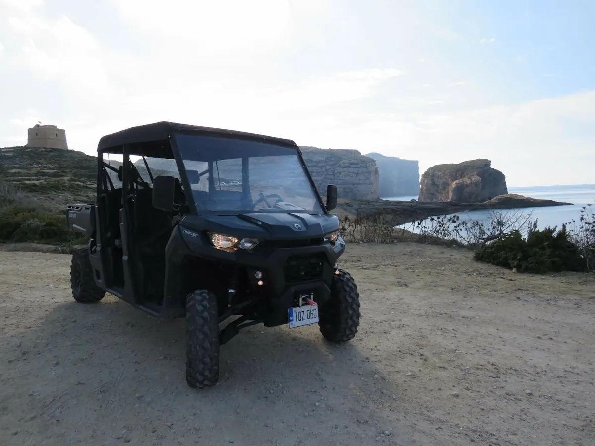 Gozo sunset UTV tour with Comino swim stop
