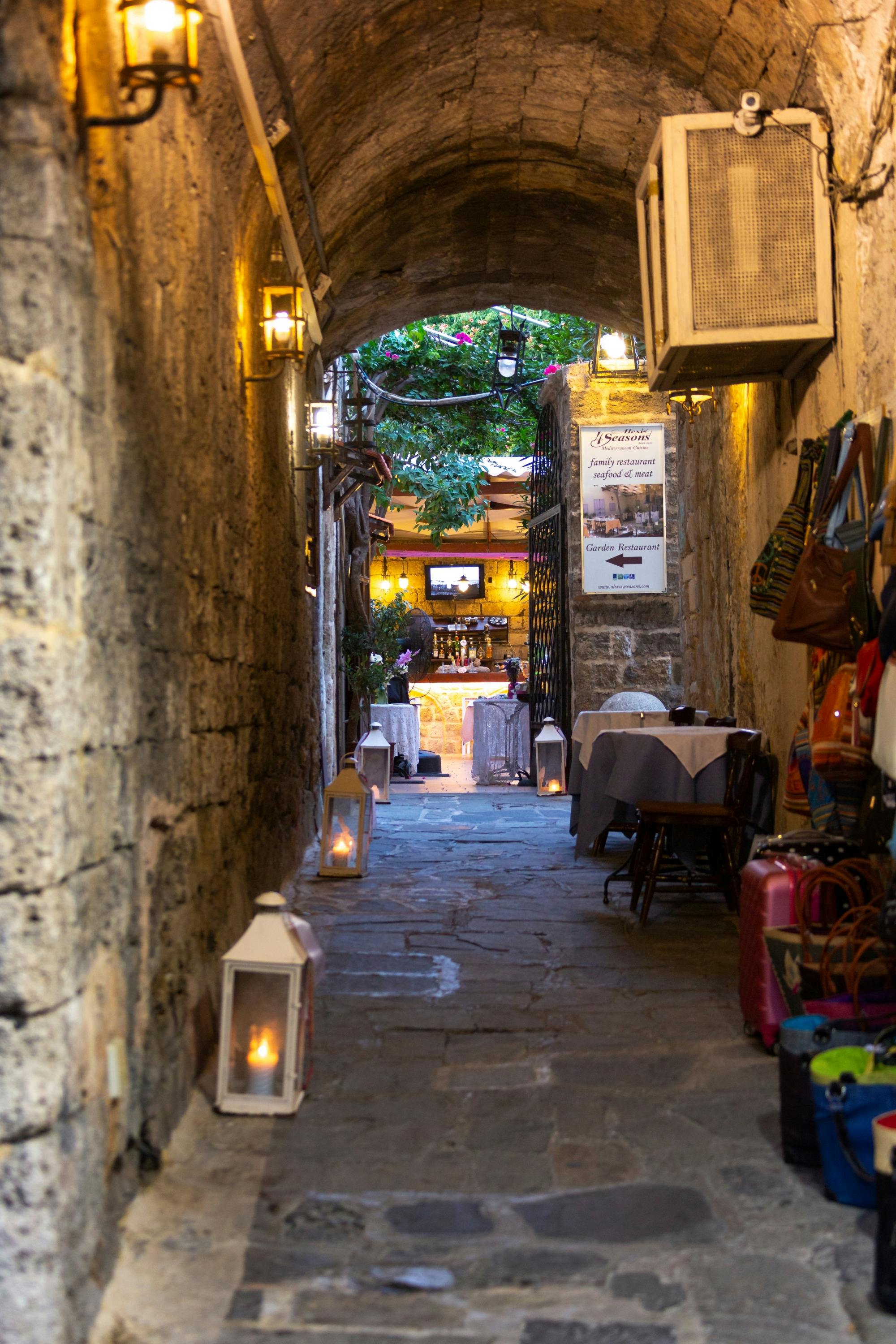 Rhodes Town by night transfer