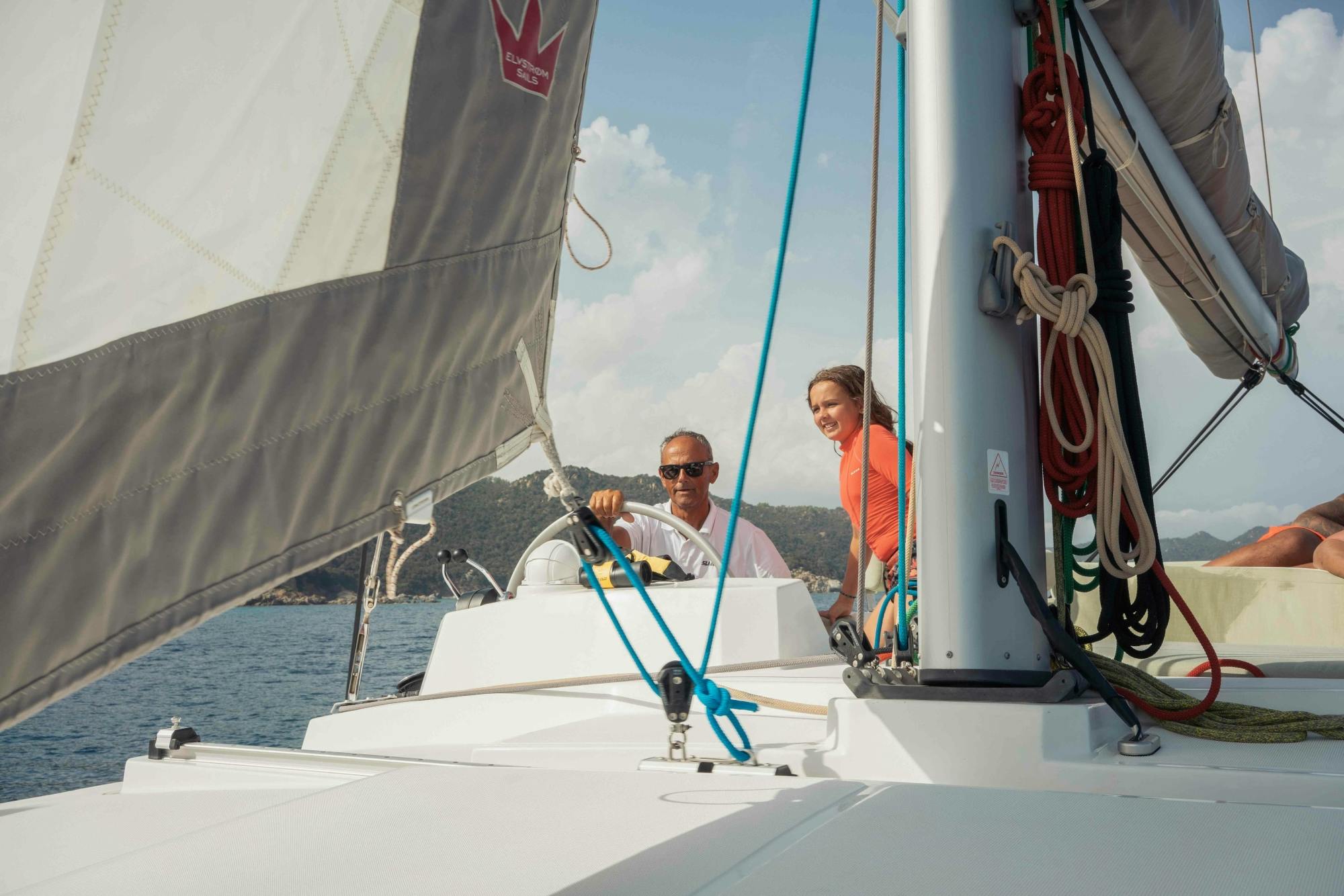 Costa Smeralda catamaran cruise with swim stops and lunch