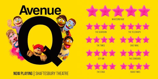Bilhete de entrada para o Avenue Q the musical em Londres