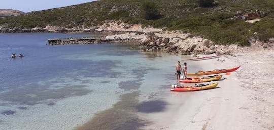 Excursión de medio día en kayak y snorkel en el norte de Menorca