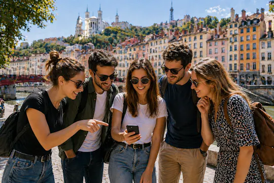 Lyon city outdoor mystery game through historic streets