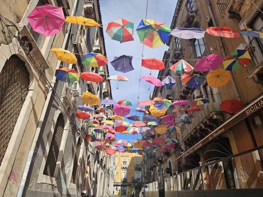 Catania walking tour with street food tasting from Taormina