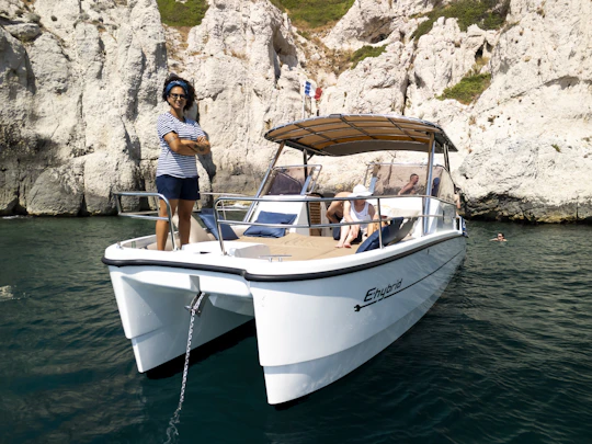 Half-day tour in the Calanques on eco-friendly hybrid electric boat
