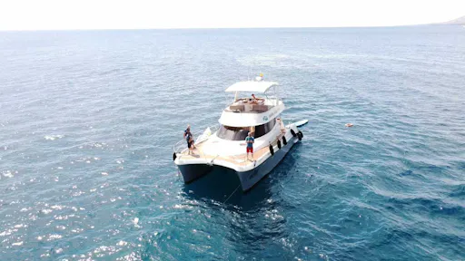 Small group catamaran cruise with water sports and transport