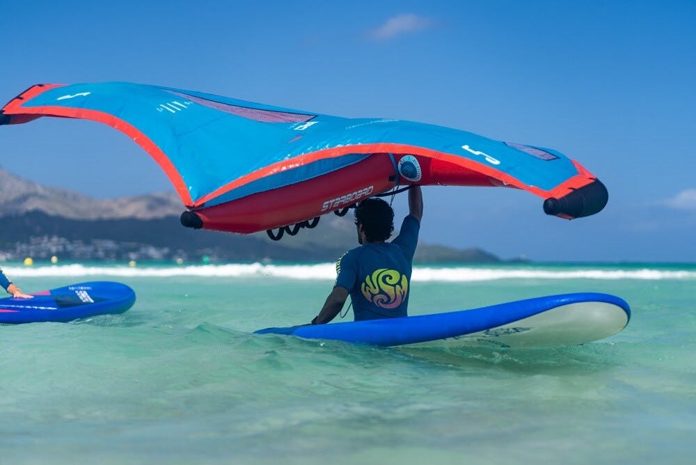 Beginner wingsurfing session in Majorca