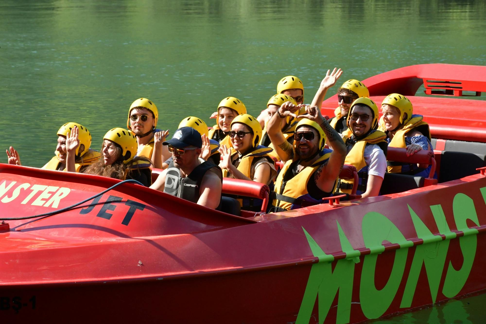 Monster buggy, jet boat and zip-line experience with boat cruise and lunch