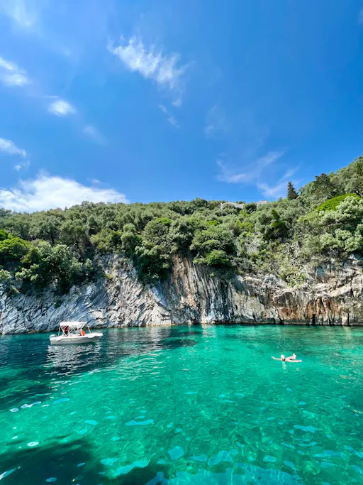Corfu Blue Caves cruise with swim stops, lunch and optional transfers