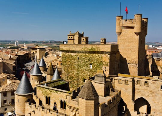 Olite Royal Palace and Ujue Monastery from Pamplona