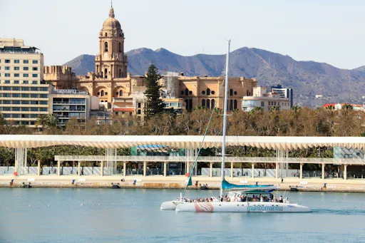 Malaga solar eclipse catamaran cruise