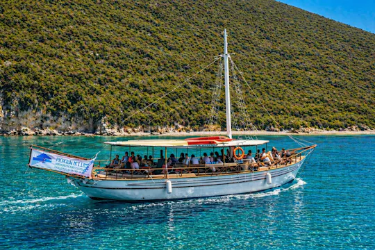 Lefkada traditional boat cruise with lunch and swim stops