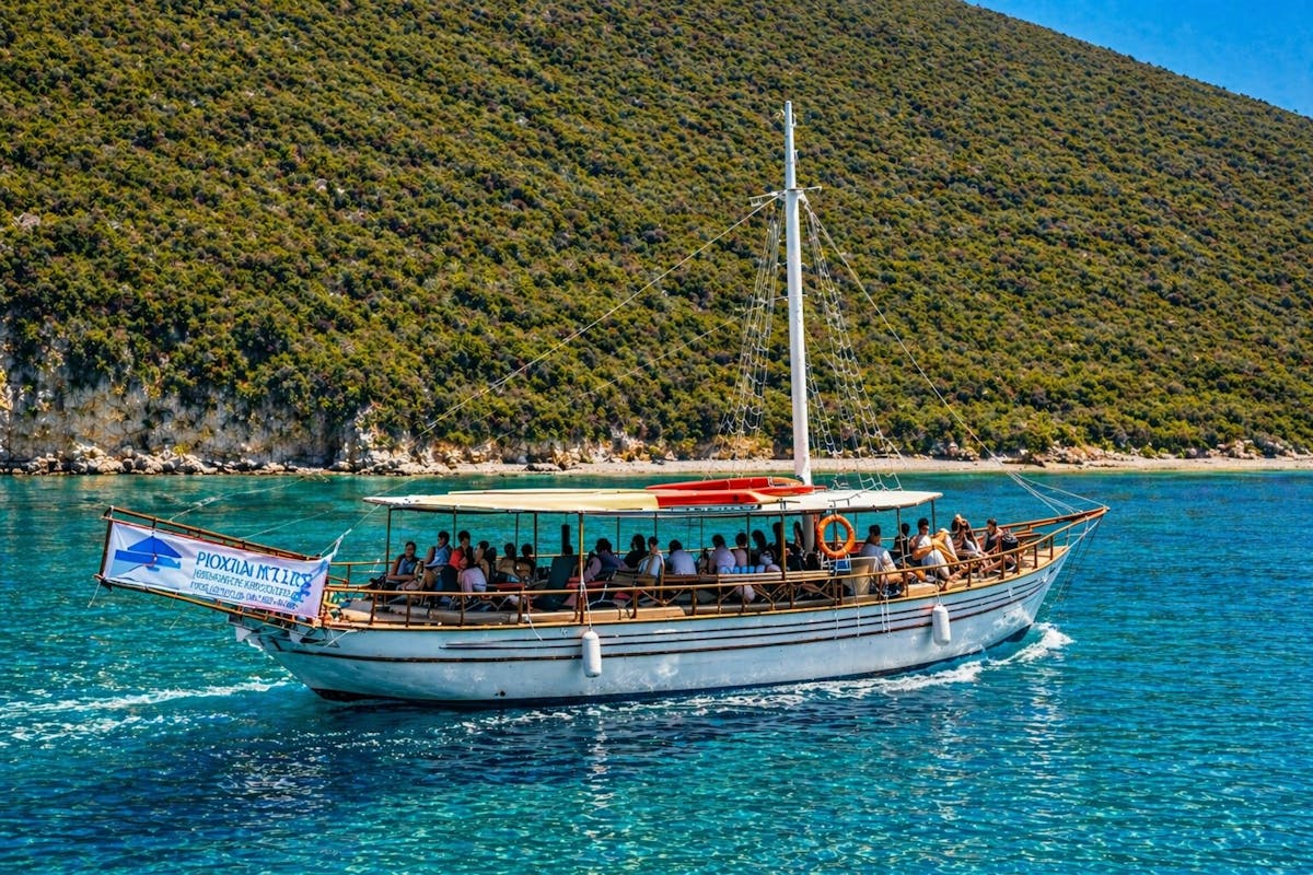 Boottocht met traditionele boten op Lefkada, inclusief lunch en zwempauzes