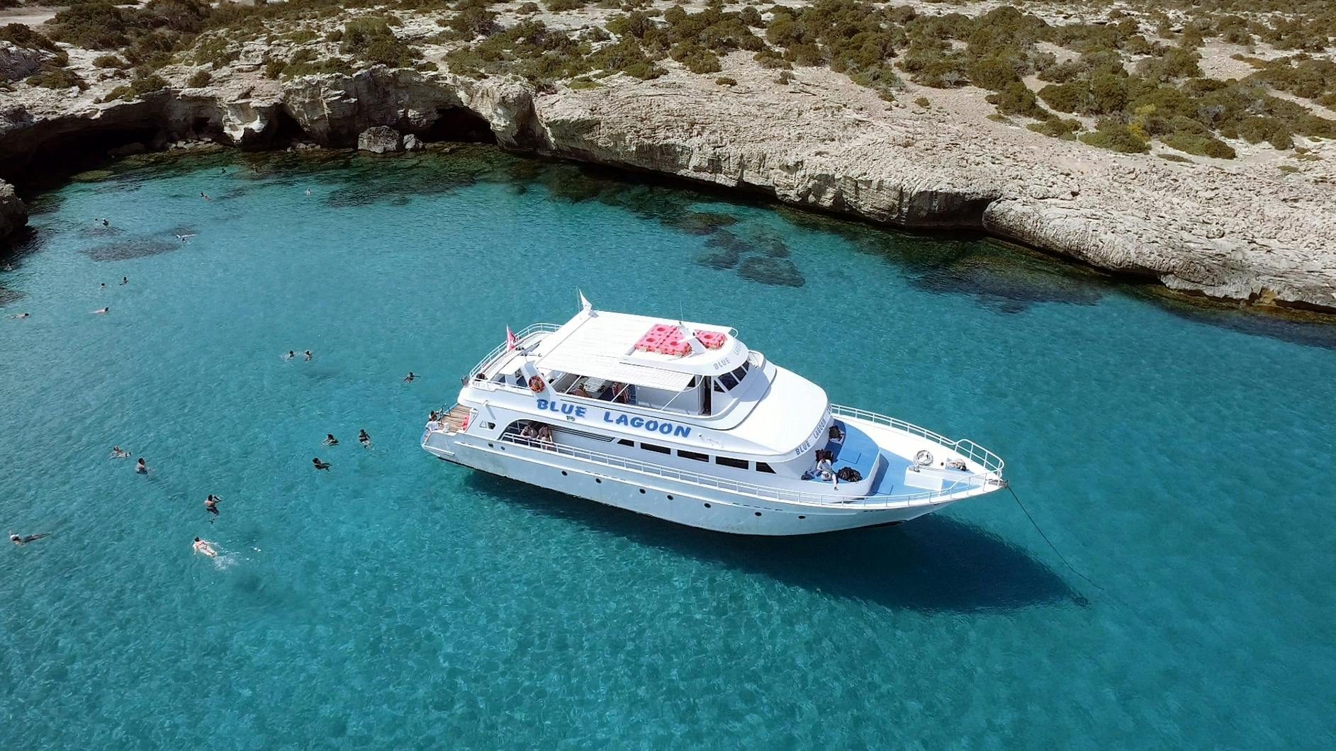 Blue Lagoon, gorge and beach tour by boat and 4x4 in Akamas with lunch