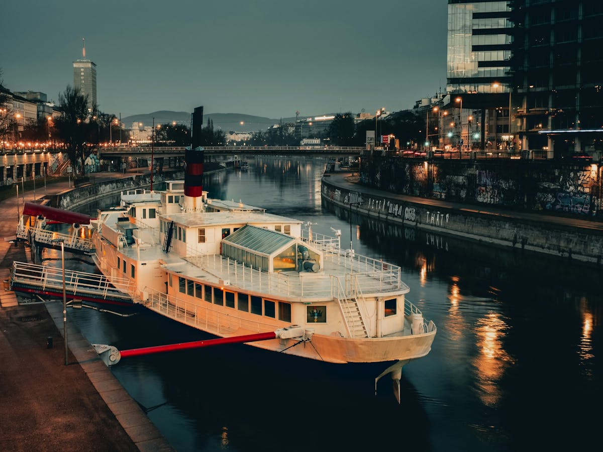 Crociera serale sul Danubio a Vienna con audioguida ed e-SIM