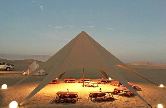 Huacachina dune buggy, sandboarding and desert dinner