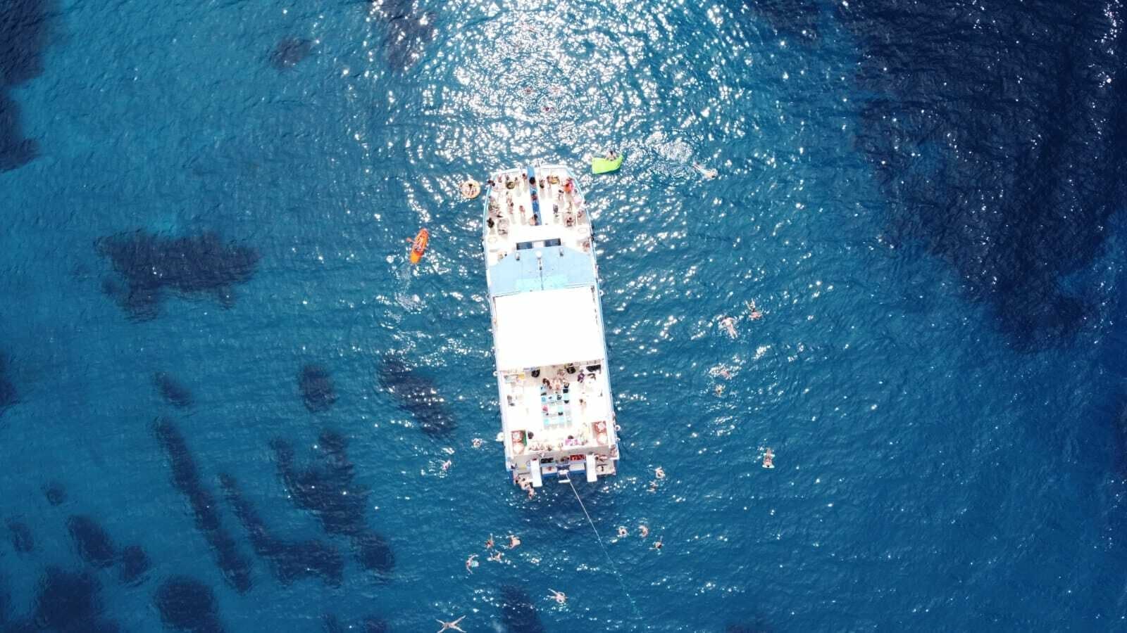 Glass-bottom boat cruise on Ibiza’s west coast