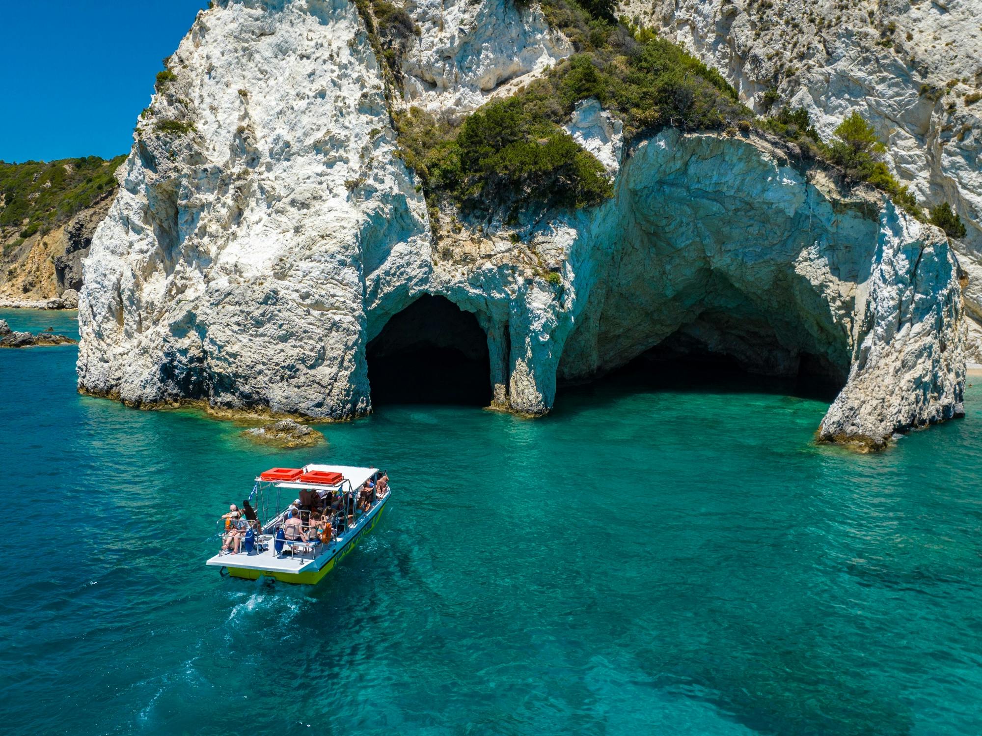Glass-bottom boat tour of southern Zante’s highlights with optional transfer