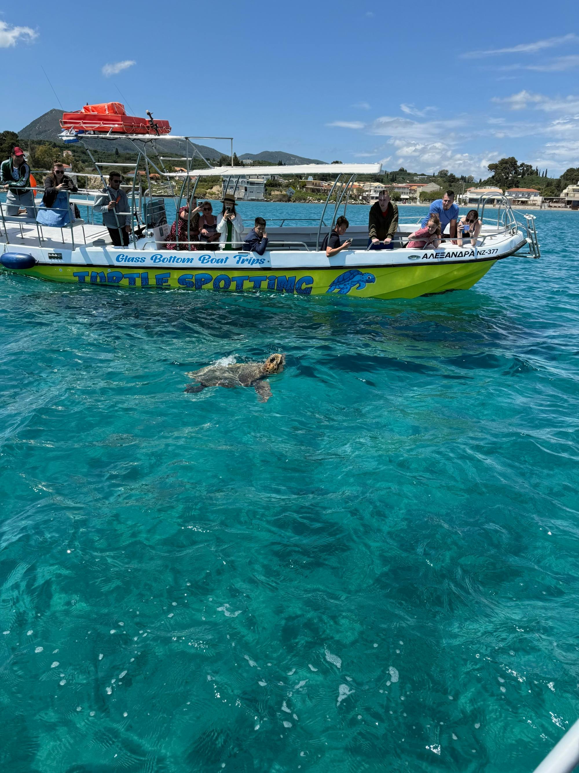 Glass-bottom boat tour of southern Zante’s highlights with optional transfer