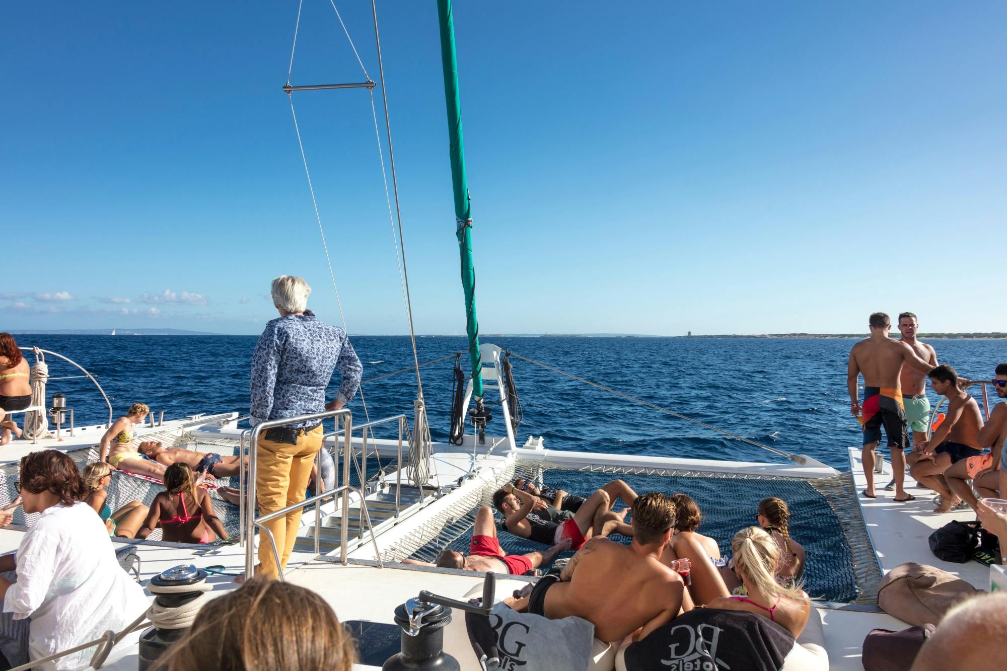 Corfu east coast catamaran cruise with drinks, snacks and optional transfers
