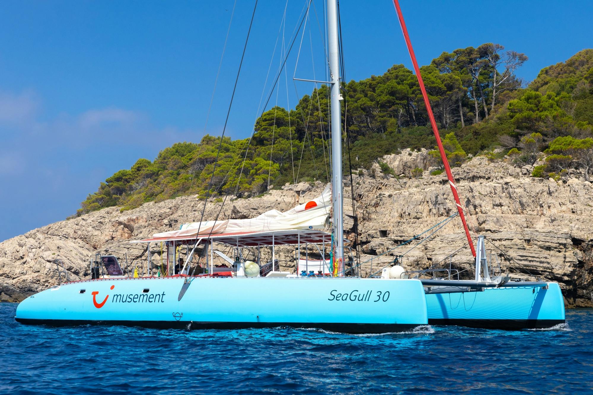 Adults-only Corfu sunset catamaran cruise with drinks, snacks and optional transfers