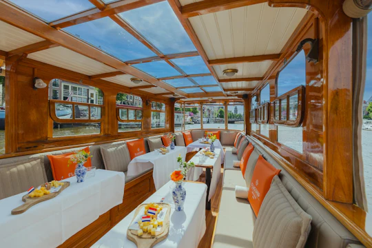 Luxury canal cruise with drinks and cheese