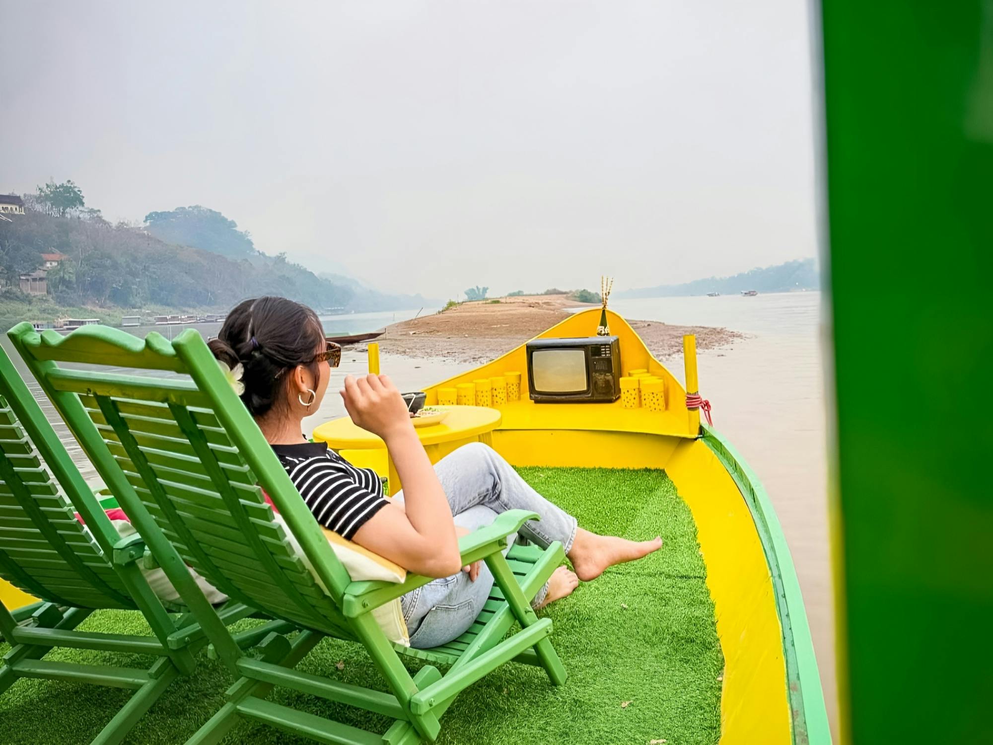 Sonnenuntergangs-Bootsfahrt auf dem Mekong und dem Nam Khan mit laotischer Verkostungsplatte