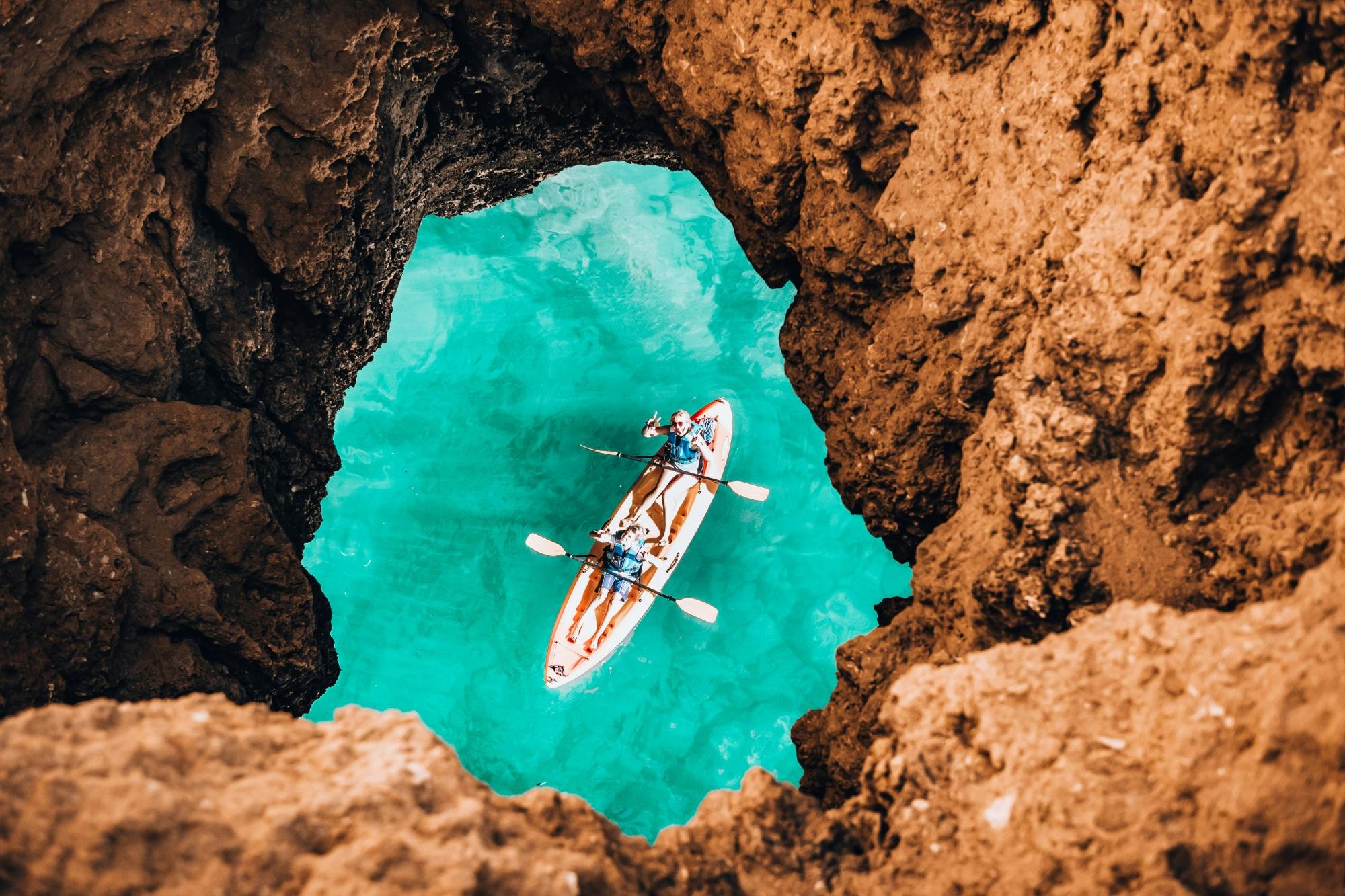 Caves and cliffs kayak tour in Albufeira