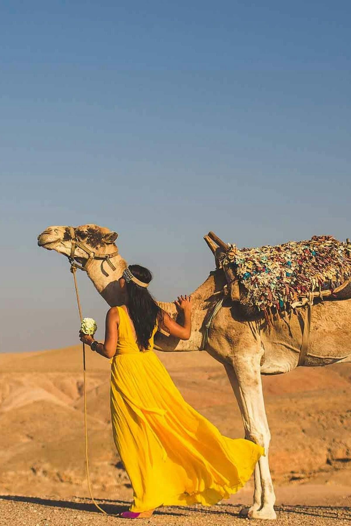Passeio noturno de camelo no deserto de Agafay com jantar tradicional