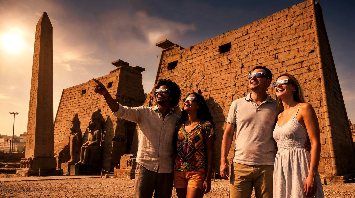 Ancient Luxor tour with solar eclipse of the century from Sharm