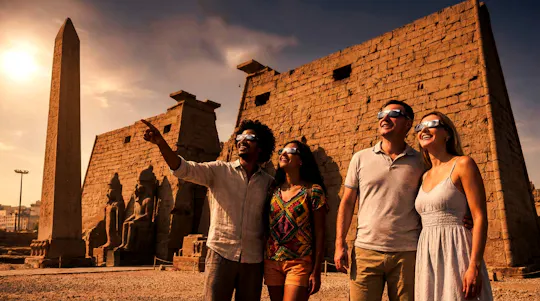 Tour naar het oude Luxor met de zonsverduistering van de eeuw vanuit Sharm