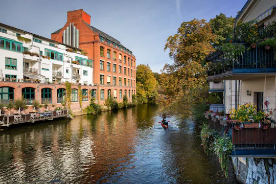 Guided sunset canoe tour in Leipzig