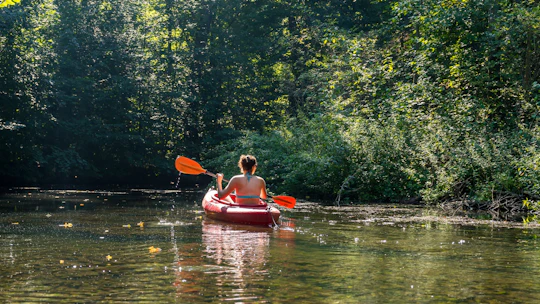Self-guided 2-person kayak tour to Lake Cospuden with return transport