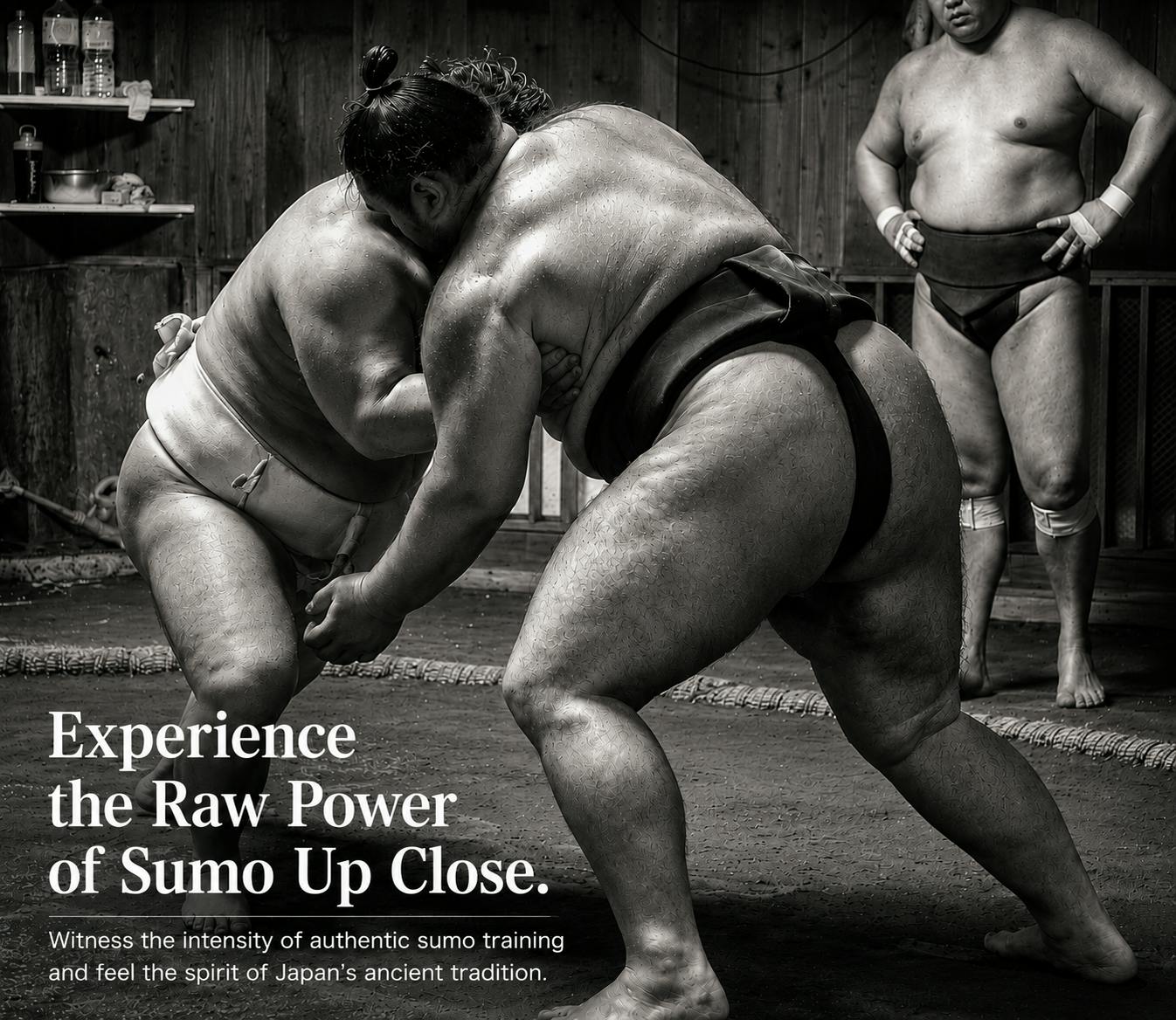 Morning sumo practice viewing with guide in Tokyo