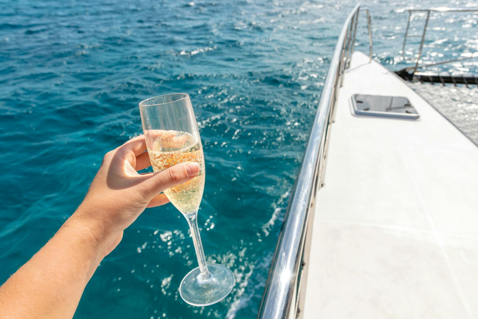 Catamaran cruise to Isla Mujeres with beach club visit and brunch