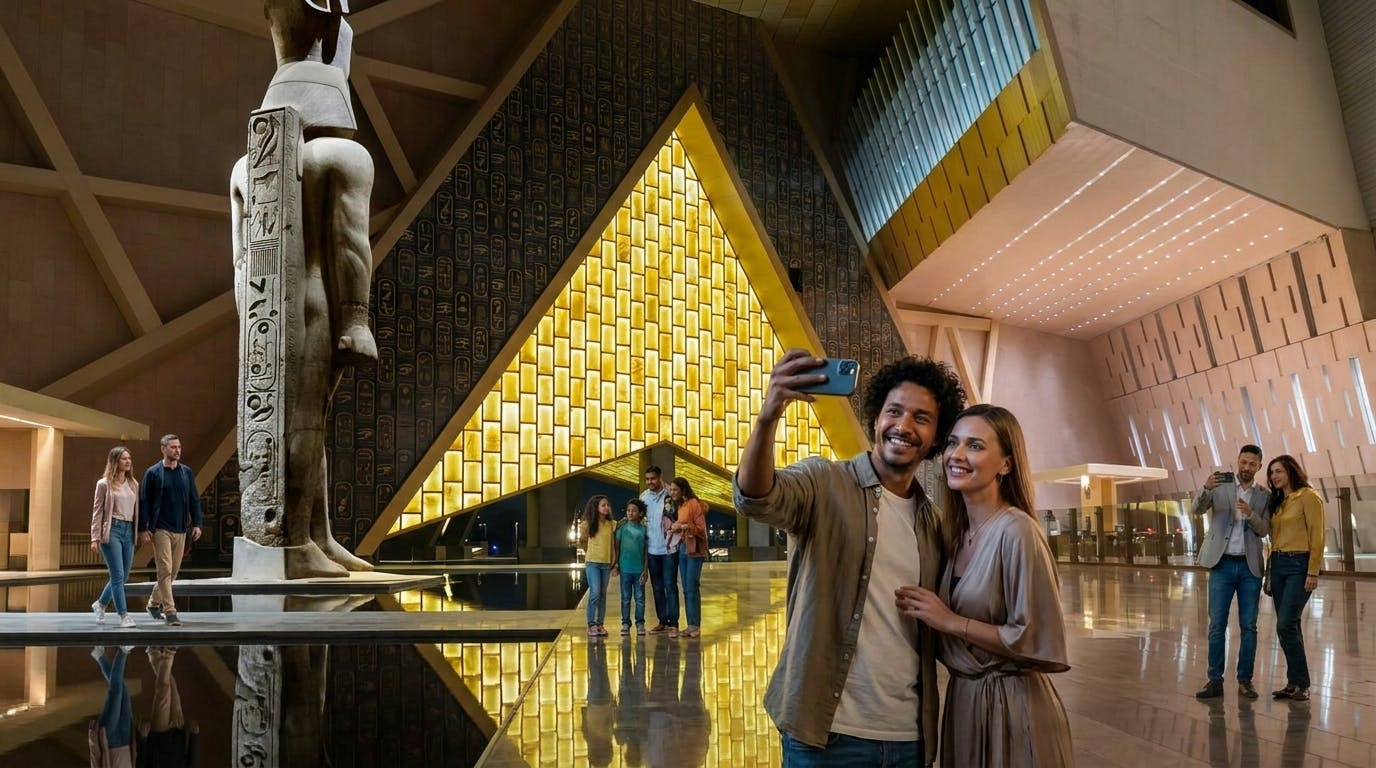 Tour delle Piramidi di Giza e del Grande Museo Egizio in lingua polacca con partenza da Hurghada